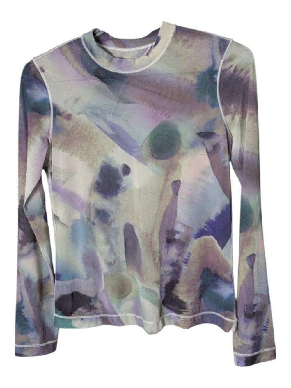 Lululemon Athletica Keyhole Mesh Long-Sleeve Shirt Multi Colour Size 4